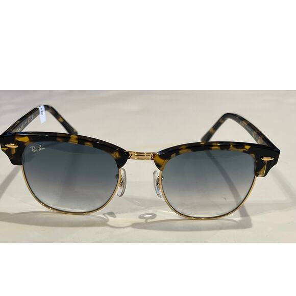 Ray-Ban Clubmaster Tortoise Frames with Blue Gradient Lenses - Brand New main image 5